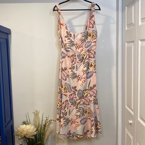 LuLus Tie open back Midi dress
